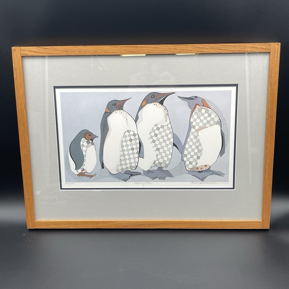 Susan Pennewell Ellis Marking Time Penguin Print 202/750 Framed